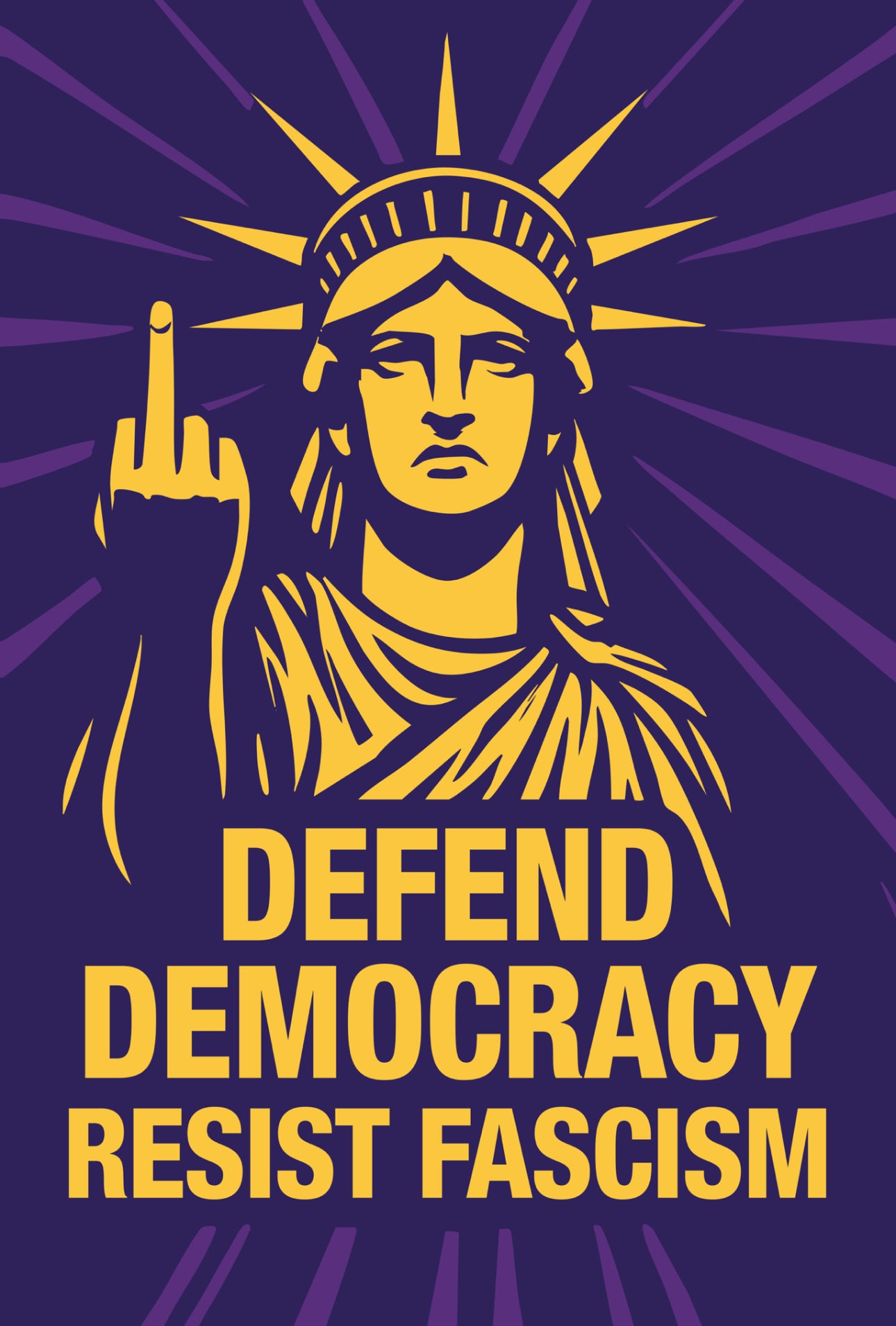 Defend Democracy Vinyl Stickers - 2” x3”