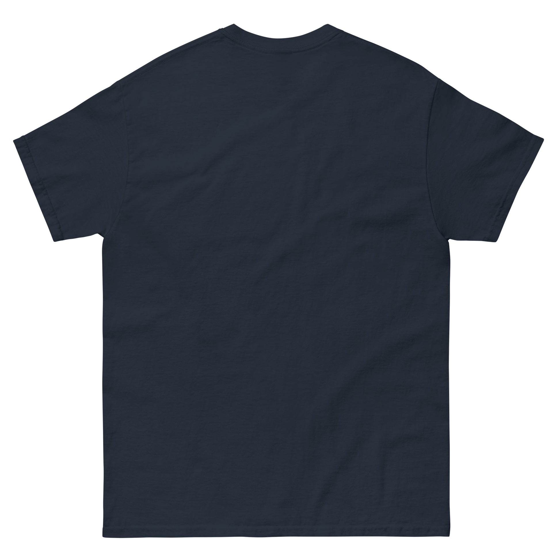 No Kings Tee — Navy back mockup from 8647 NOW
