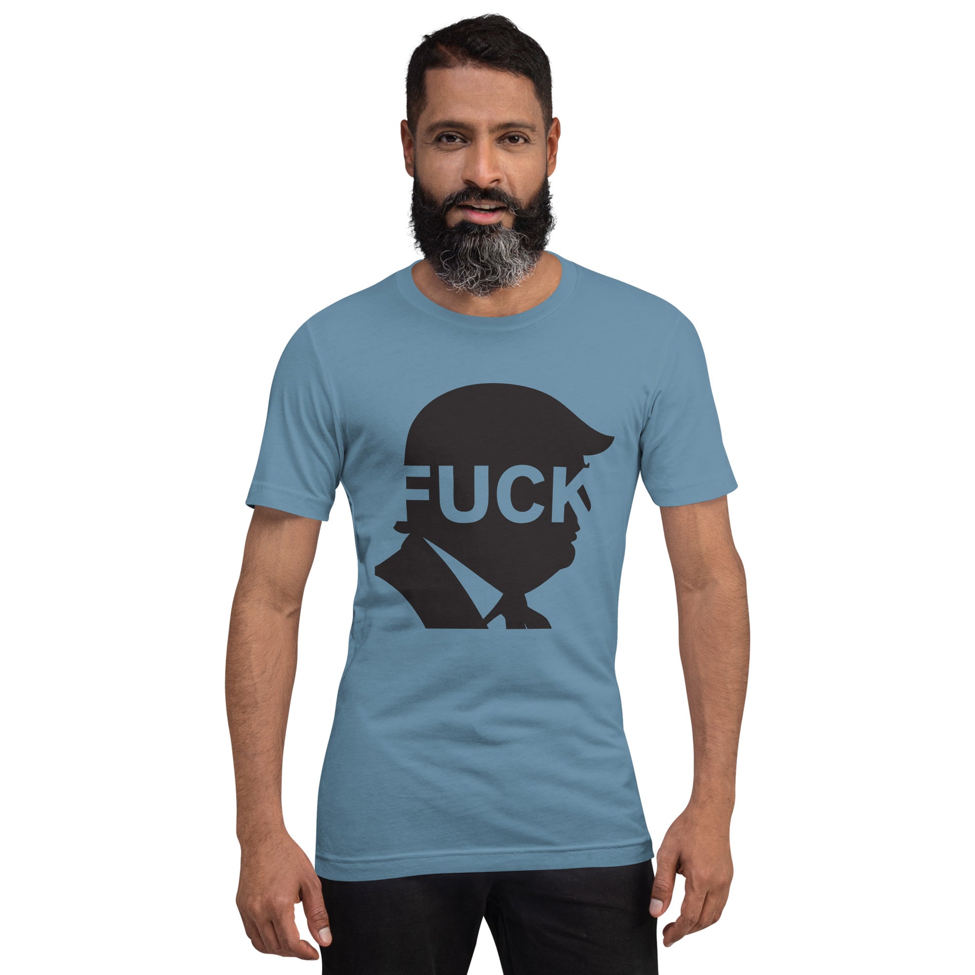 FDT Silhouette Tee — Steel Blue front detail mockup from 8647 NOW